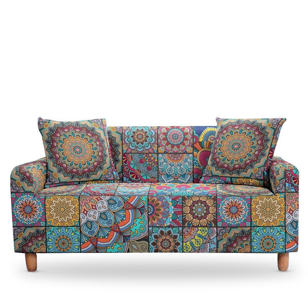 50% OFF 1/2/3/4 Seat Mandala Print Elastic Sofa Couch Cover -