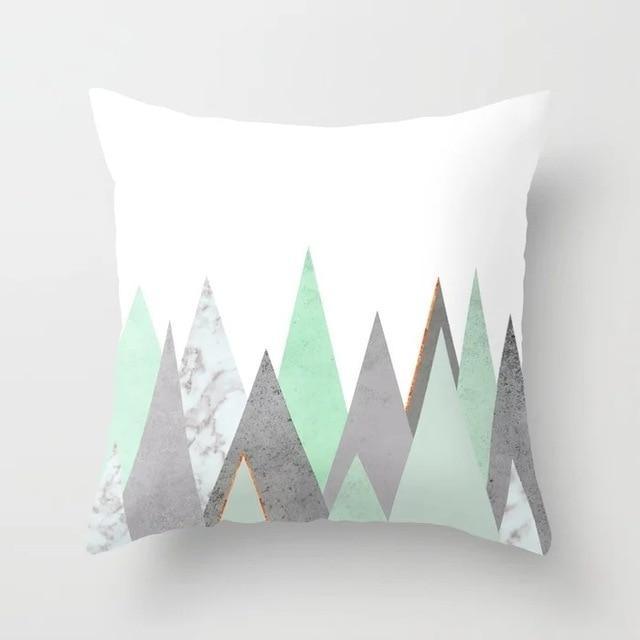 Blue/Green Geometric Cushion cover (45x45cm) -