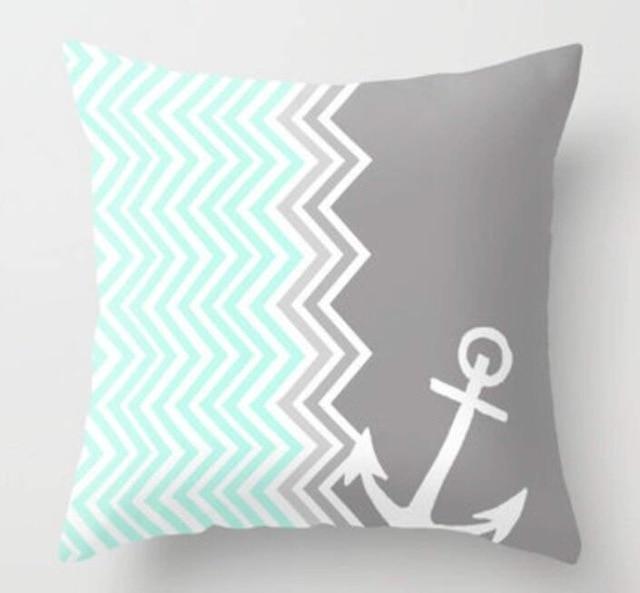 Blue/Green Geometric Cushion cover (45x45cm) -