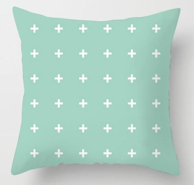 Blue/Green Geometric Cushion cover (45x45cm) -