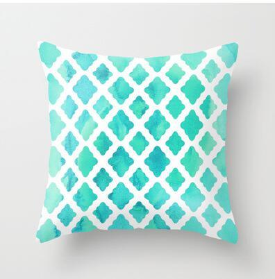 Blue/Green Geometric Cushion cover (45x45cm) -