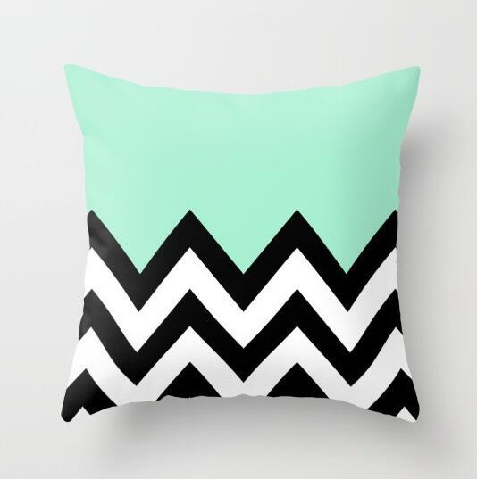 Blue/Green Geometric Cushion cover (45x45cm) -
