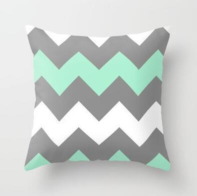 Blue/Green Geometric Cushion cover (45x45cm) -