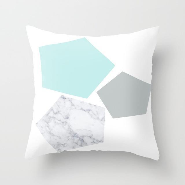 Blue/Green Geometric Cushion cover (45x45cm) -