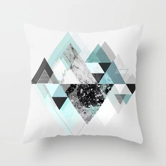 Blue/Green Geometric Cushion cover (45x45cm) -