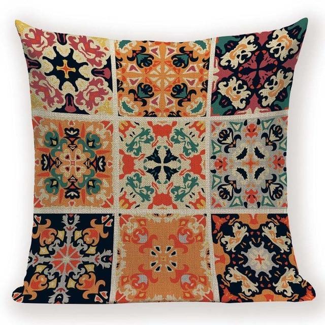 Boho Retro Quilt Pattern Pillow Cases -