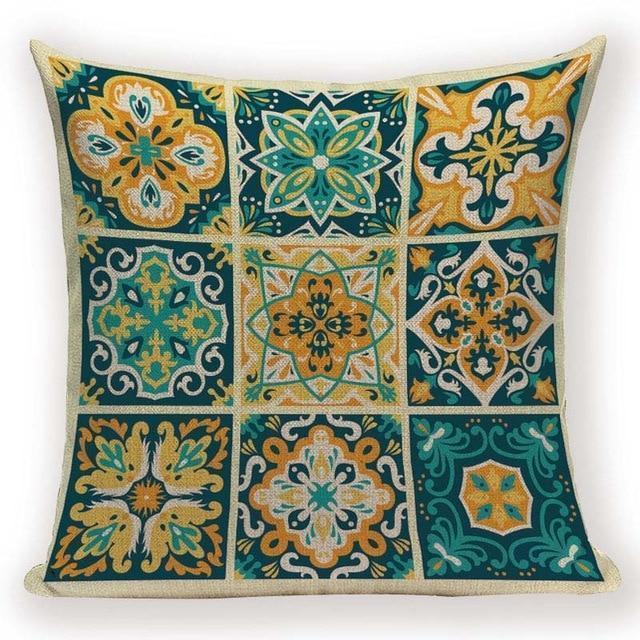 Boho Retro Quilt Pattern Pillow Cases -