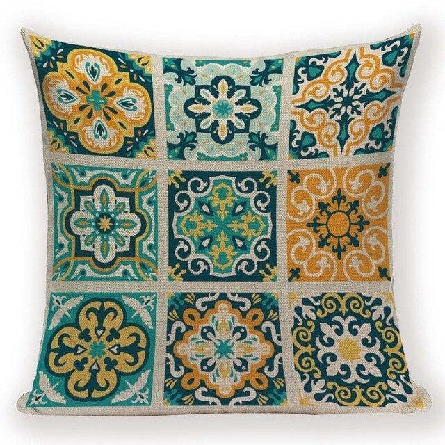 Boho Retro Quilt Pattern Pillow Cases -
