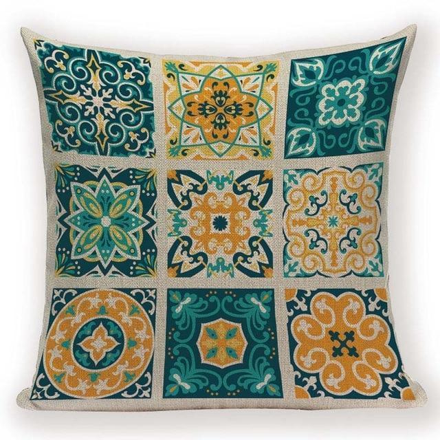 Boho Retro Quilt Pattern Pillow Cases -