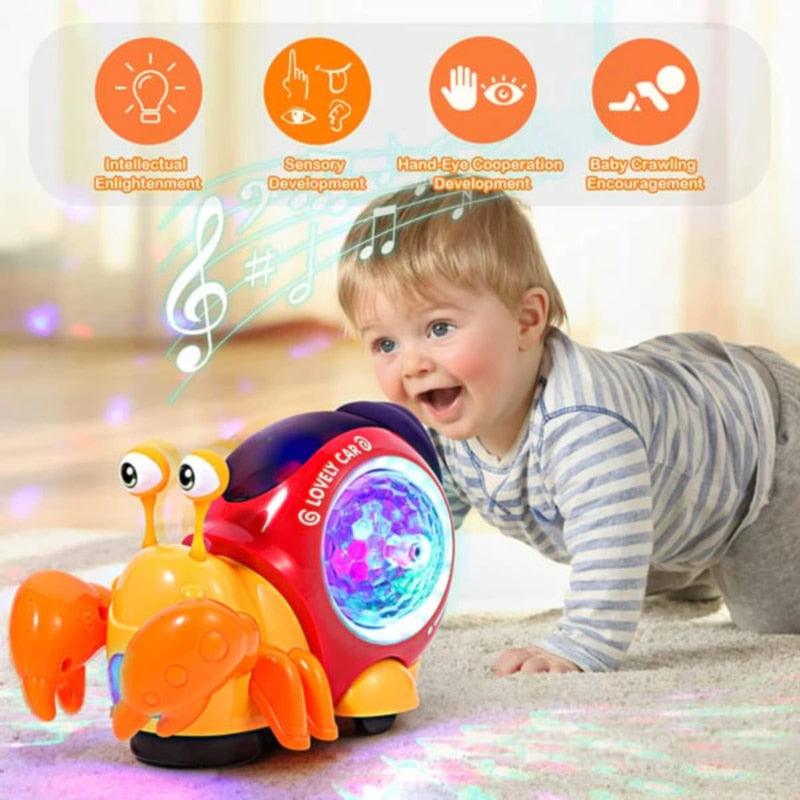 Crawling Crab Baby Toys with Music LED Interactive Development Toy