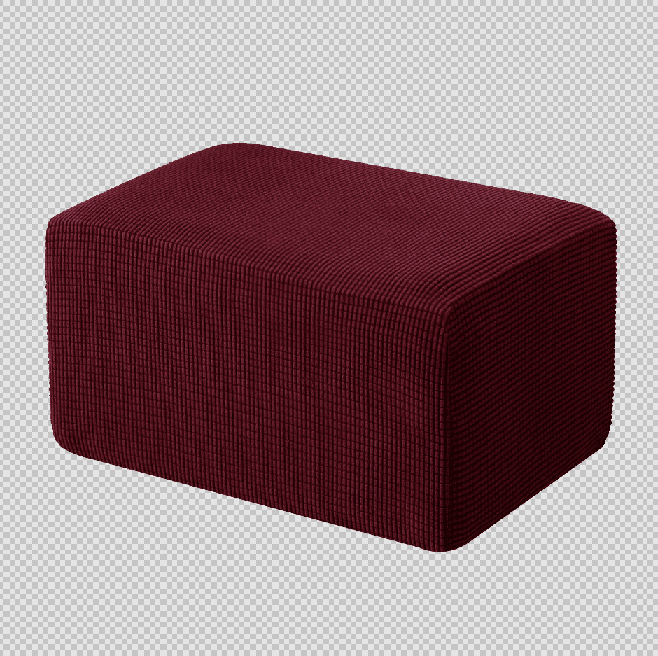 High Quality Plaid Ottoman Slipcover -
