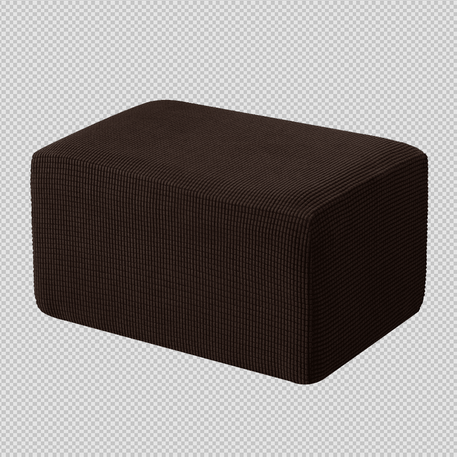 High Quality Plaid Ottoman Slipcover -