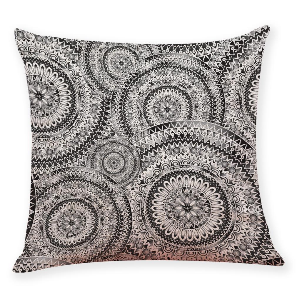 Mandala Pattern Cotton Hemp Pillowcase -