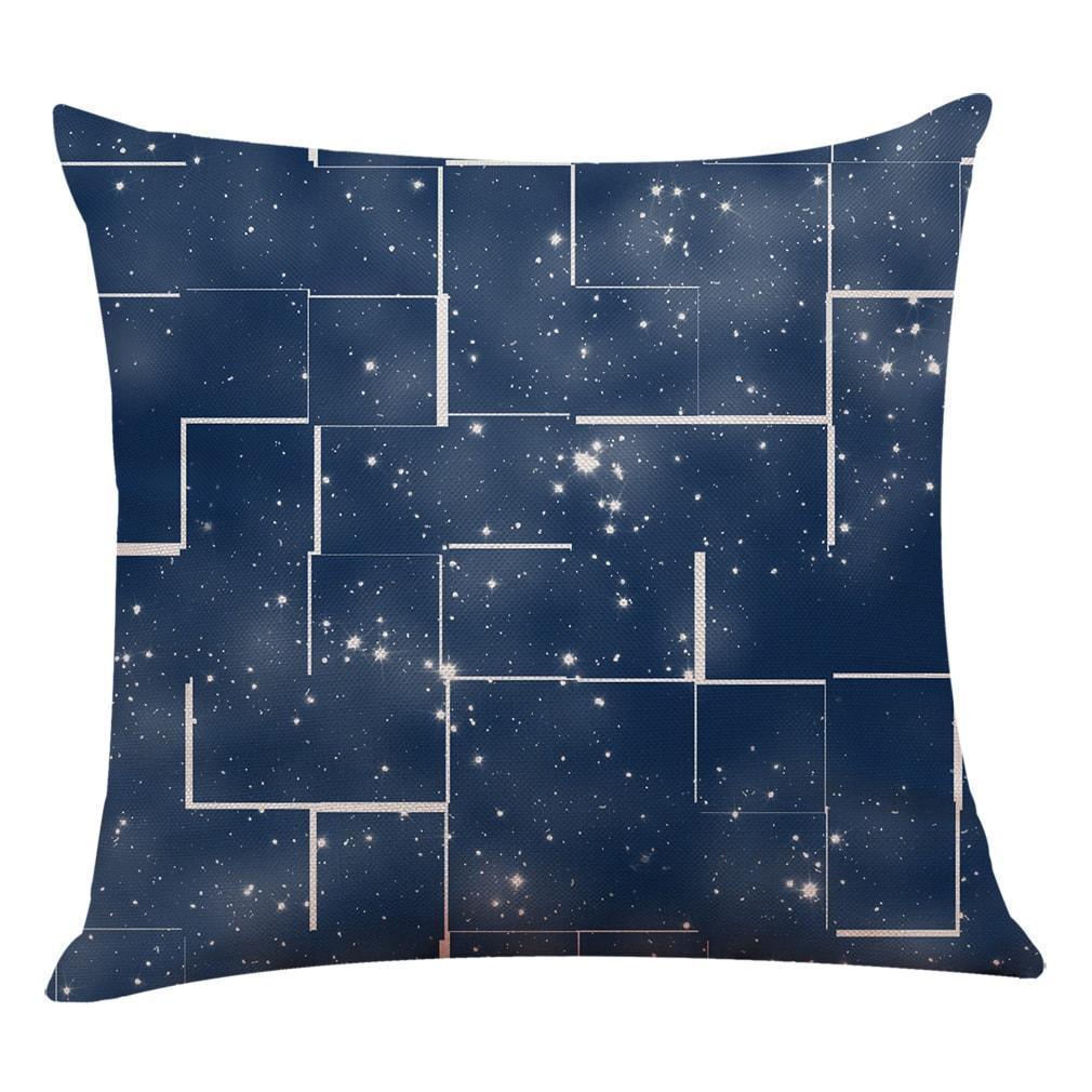 Pink Geometric Pattern Cotton Pillowcase -