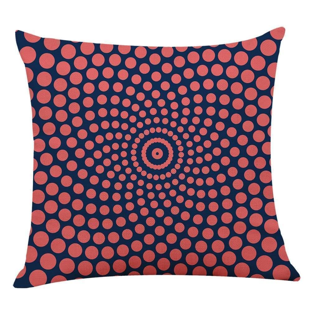 Pink Geometric Pattern Cotton Pillowcase -