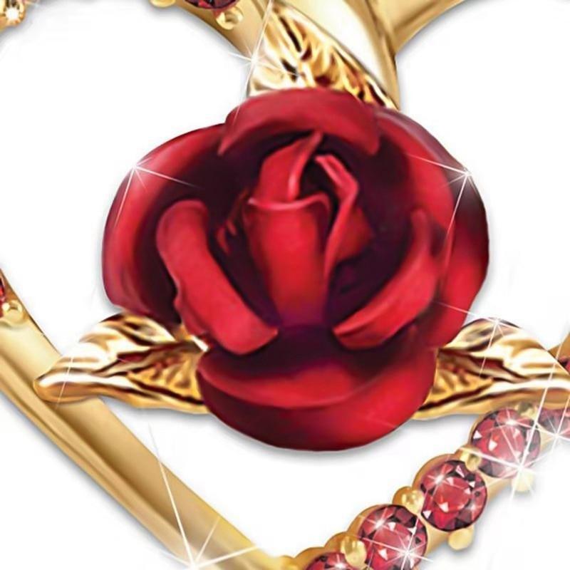 Red Rose Pendant Necklace 🌹
