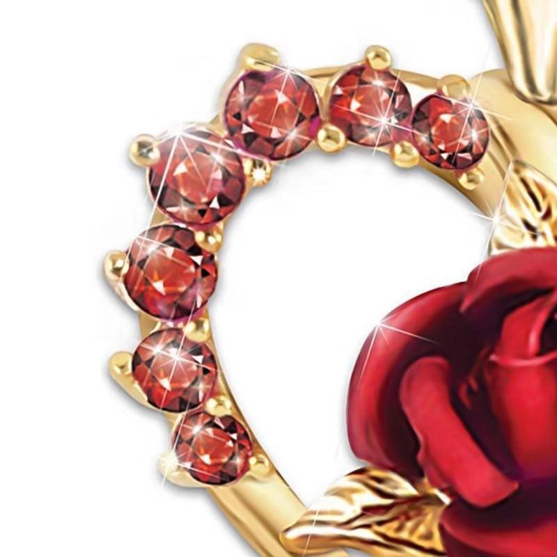 Red Rose Pendant Necklace 🌹