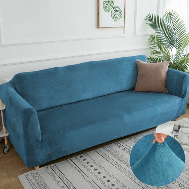 Velvet Thicken Sofa Cover Modern Solid Color Elastic Furniture Couch Slipcover Stretch All-inclusive Sofa Covers for Living Room -