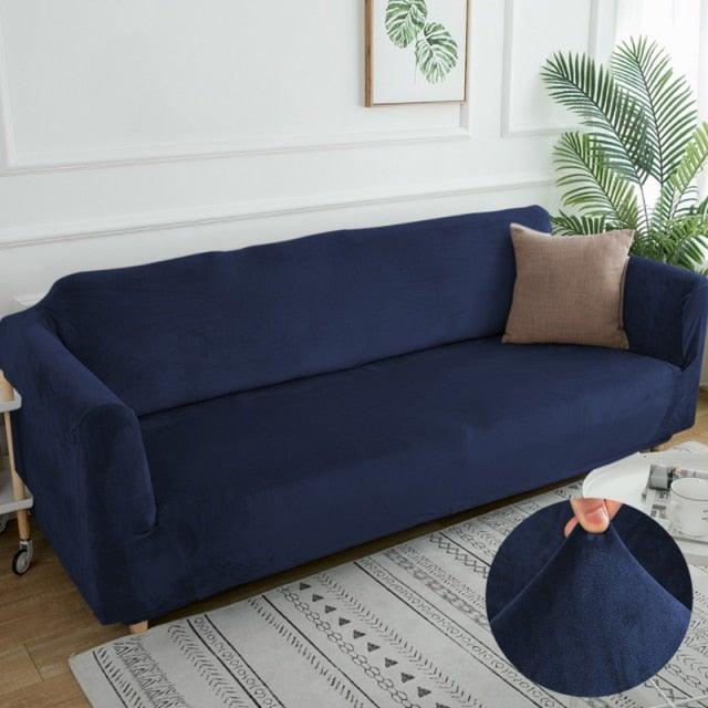 Velvet Thicken Sofa Cover Modern Solid Color Elastic Furniture Couch Slipcover Stretch All-inclusive Sofa Covers for Living Room -