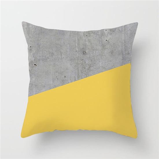 Yellow Geometric Cushion Cover -