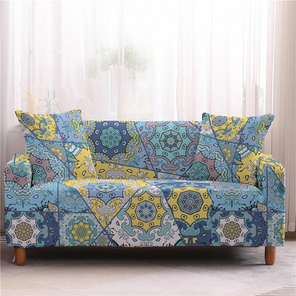 50% OFF Assorted Flower and Mandala Prints Stretch Sofa Couch Cover - 