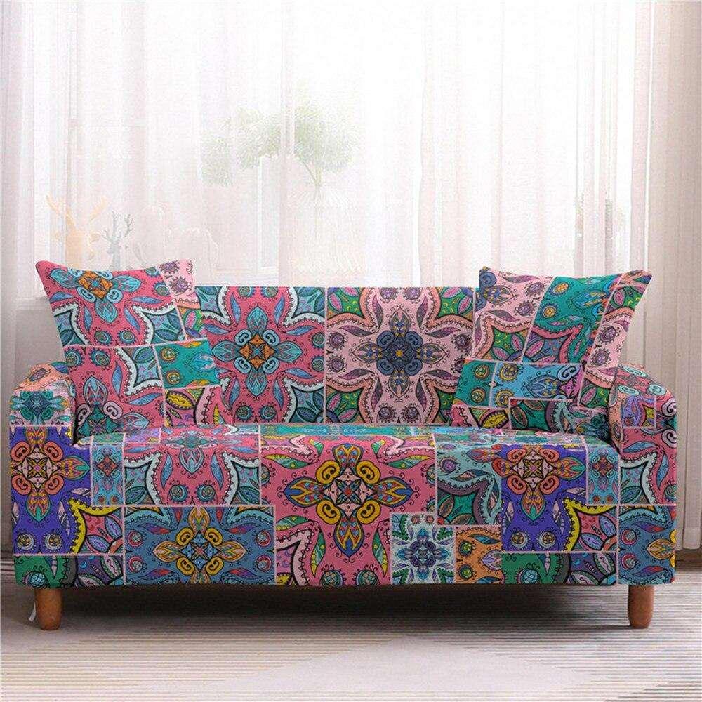 50% OFF Assorted Flower and Mandala Prints Stretch Sofa Couch Cover - 