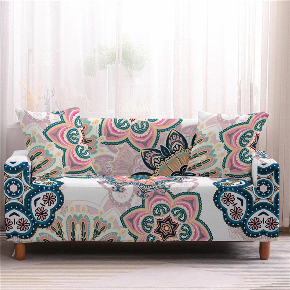 50% OFF Assorted Flower and Mandala Prints Stretch Sofa Couch Cover - 
