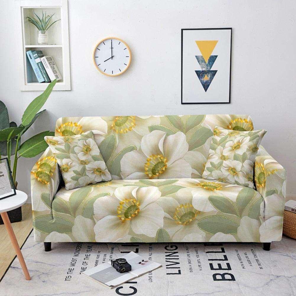 50% OFF  Luxury Flower Print Elastic Sofa Couch Cover