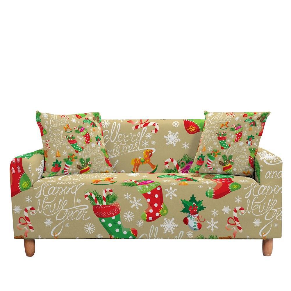 50% OFF Luxury Thick Christmas Prints Elastic Couch Sofa Cover - 