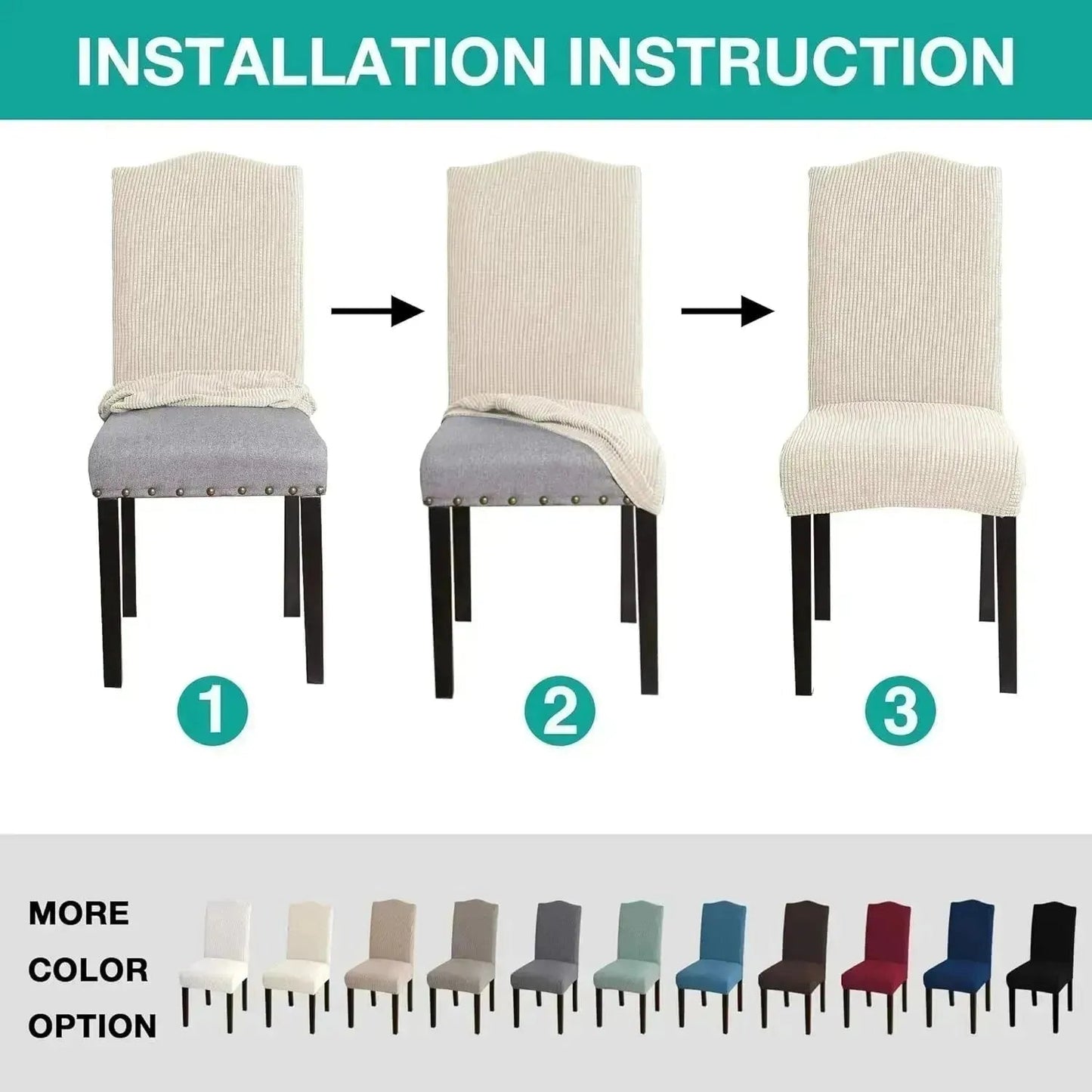 6pc SET EverClean™ Modern Waterproof Stretch Dining Chair Covers (Best Value)