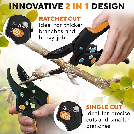 Ratchet Pruning Shears for Gardening