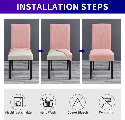 8-Piece EverClean™ Modern Waterproof Stretch Dining Chair Covers