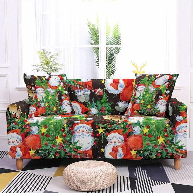 Assorted Christmas Prints Elastic Sofa Cover