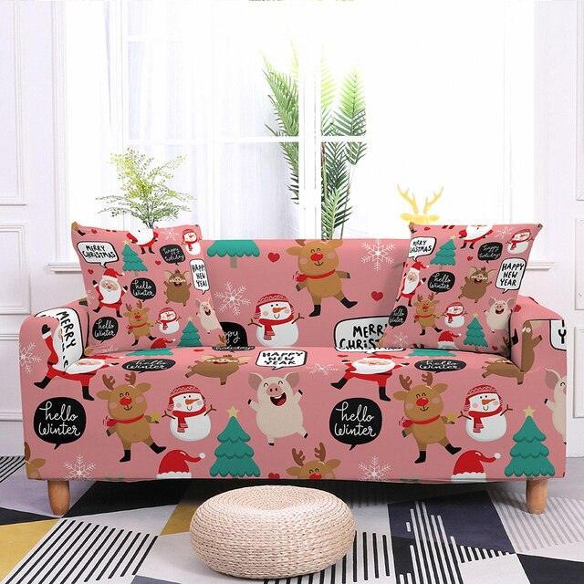 Assorted Christmas Prints Elastic Sofa Cover