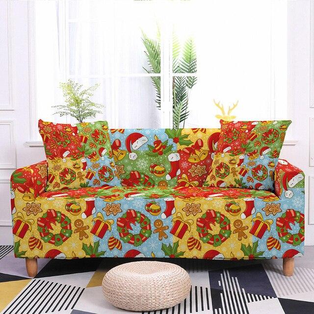 Assorted Christmas Prints Elastic Sofa Cover