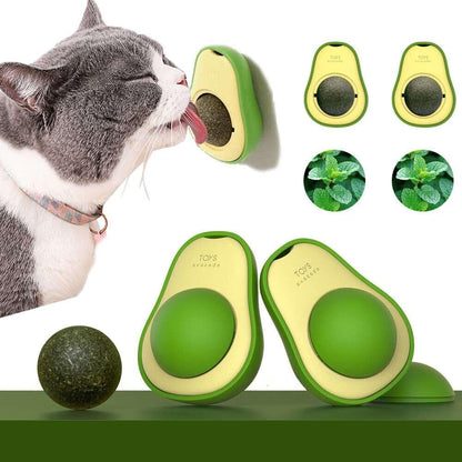 Avocado™ Rotatable Catnip Toy - Cleaning Teeth