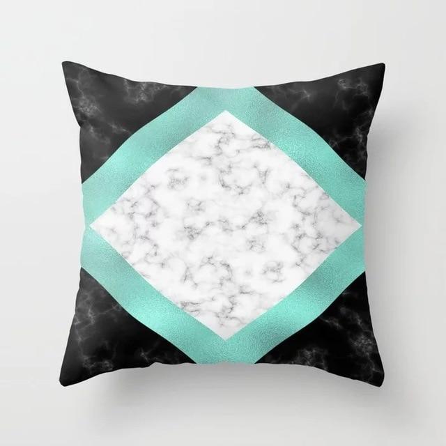 Blue/Green Geometric Cushion cover (45x45cm) - 