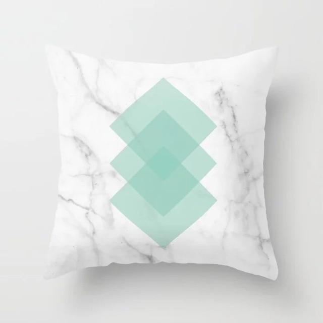 Blue/Green Geometric Cushion cover (45x45cm) - 