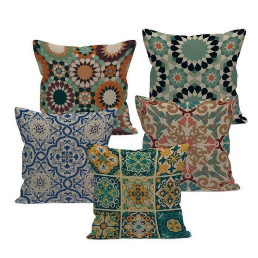 Boho Retro Quilt Pattern Pillow Cases