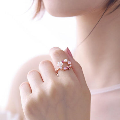 Butterfly Pink Multi-Stone Rose Gold Ring