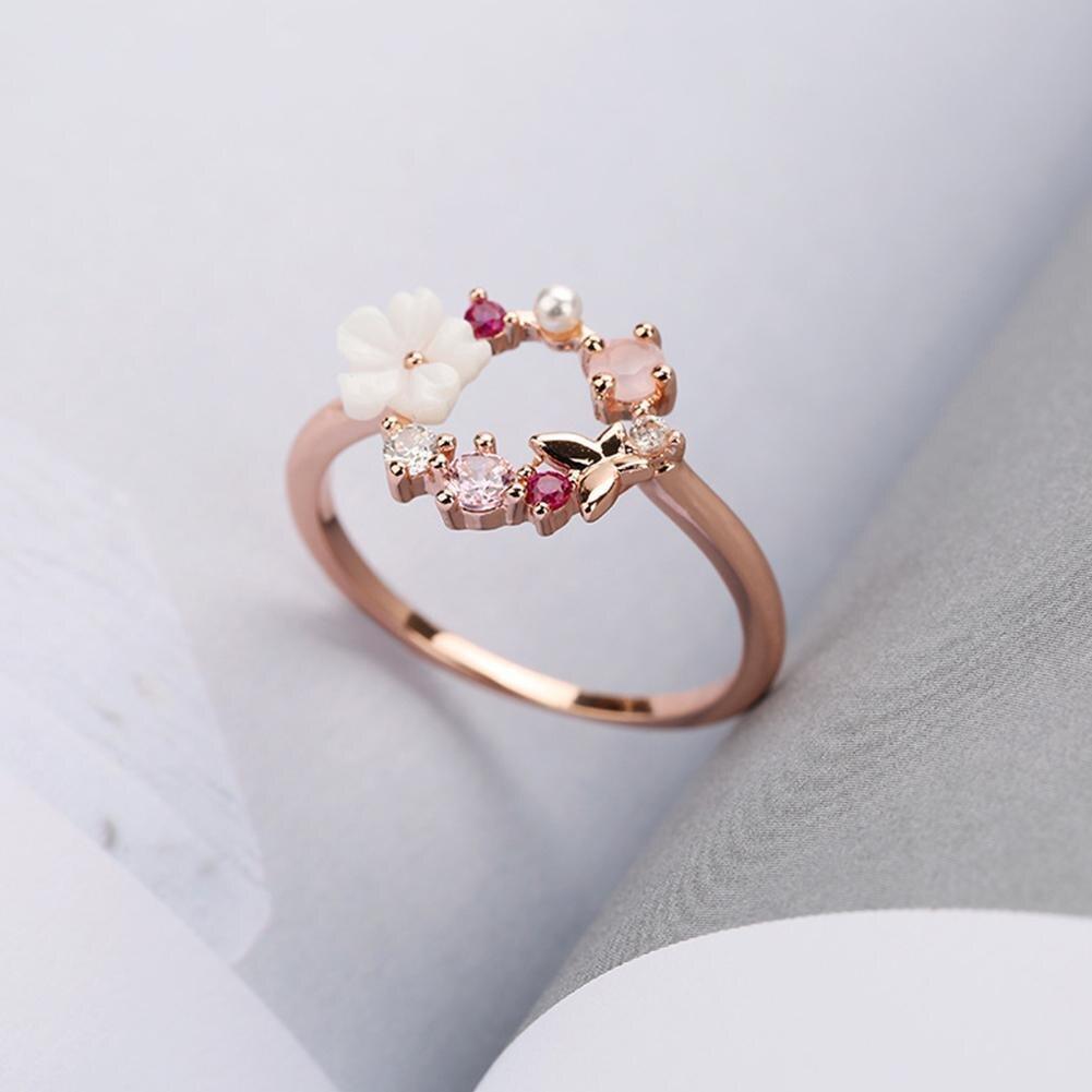 Butterfly Pink Multi-Stone Rose Gold Ring