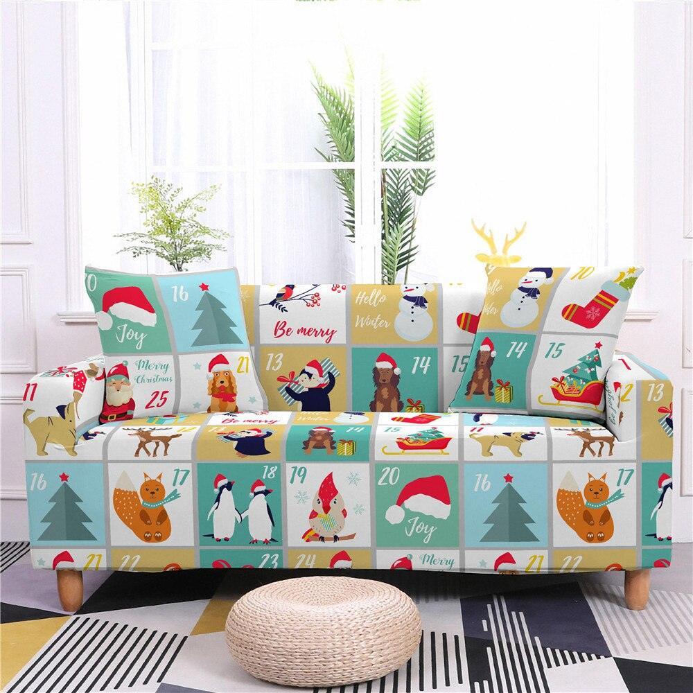 Christmas Elastic Sectional Sofa Couch Cover - 