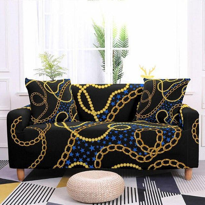 Elastic Chain Printed Sofa L-shape Covers