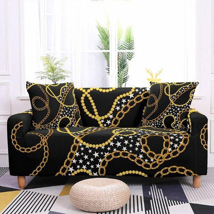 Elastic Chain Printed Sofa L-shape Covers