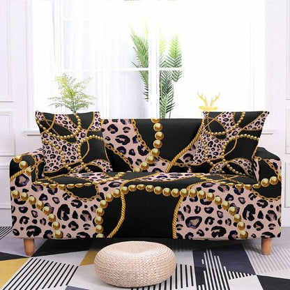 Elastic Chain Printed Sofa L-shape Covers