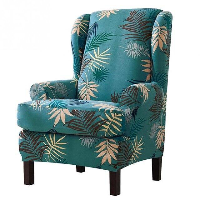 Elastic Printed Sofa Wing Chair Protective Sleeve