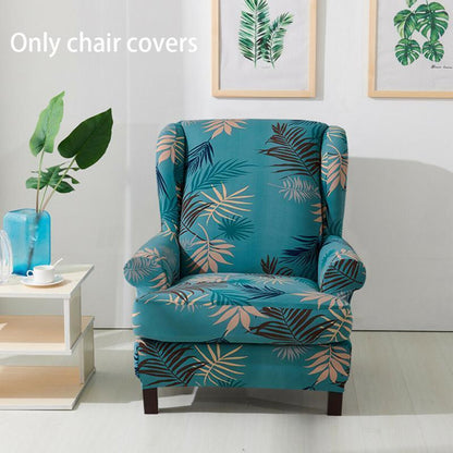 Elastic Printed Sofa Wing Chair Protective Sleeve - 