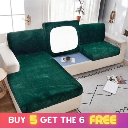 "ENLARGE SIZE" Premium Velvet Sofa Seat Slipcovers (Velvet) - 