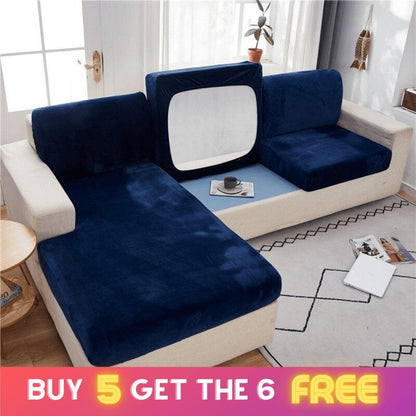 "ENLARGE SIZE" Premium Velvet Sofa Seat Slipcovers (Velvet) - 