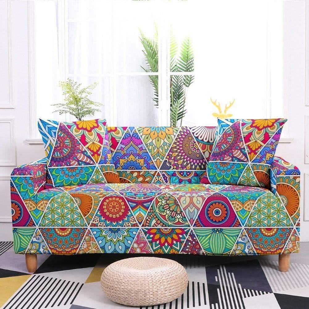 Ethnic Flower Bohemian Covers Elastic Sofa Cover - 